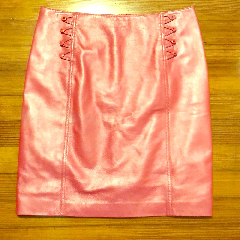 GLAM Hot Pink Leather Skirt by Cache
